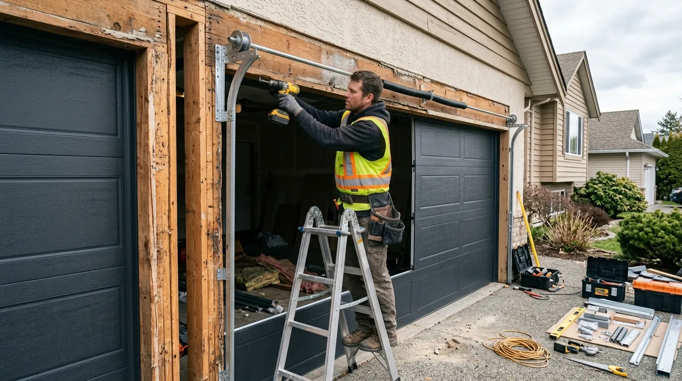 New garage door installed on an Arlington Texas home