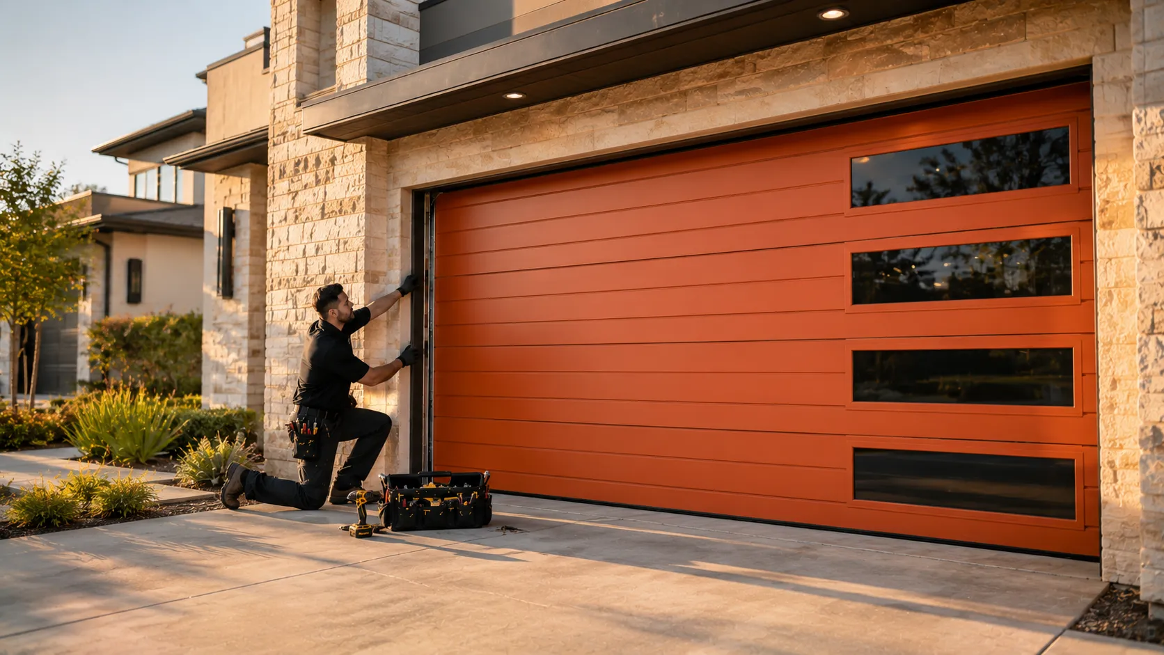 Garage door work on a home in Arlington